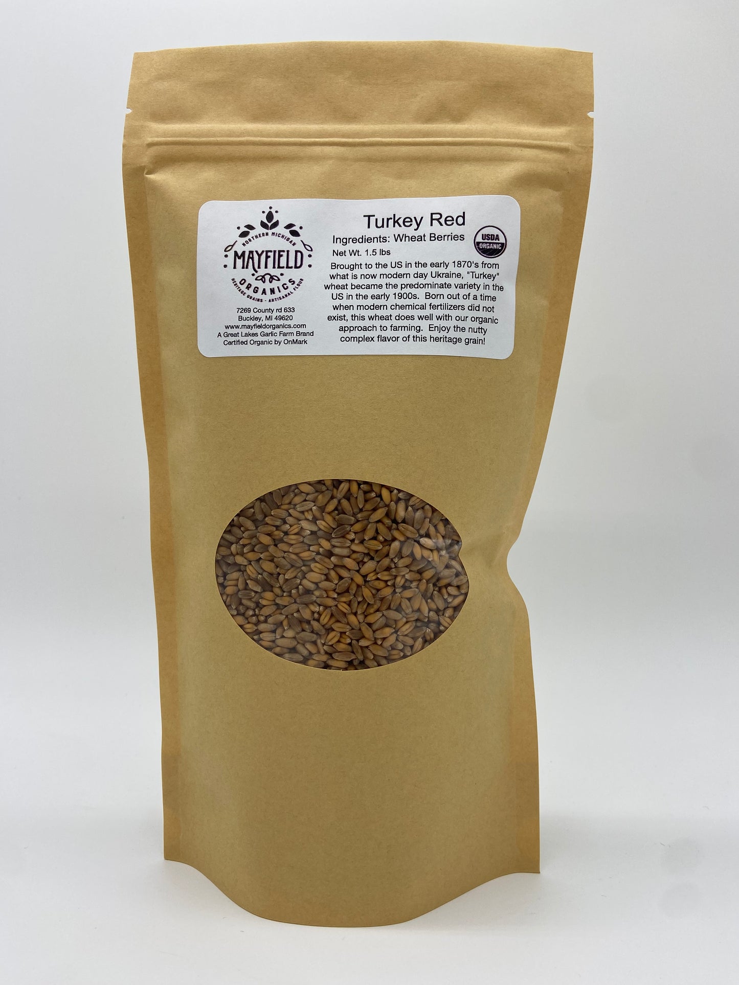 Turkey Red Hard Red Winter Wheat - Whole Berries - Certified Organic